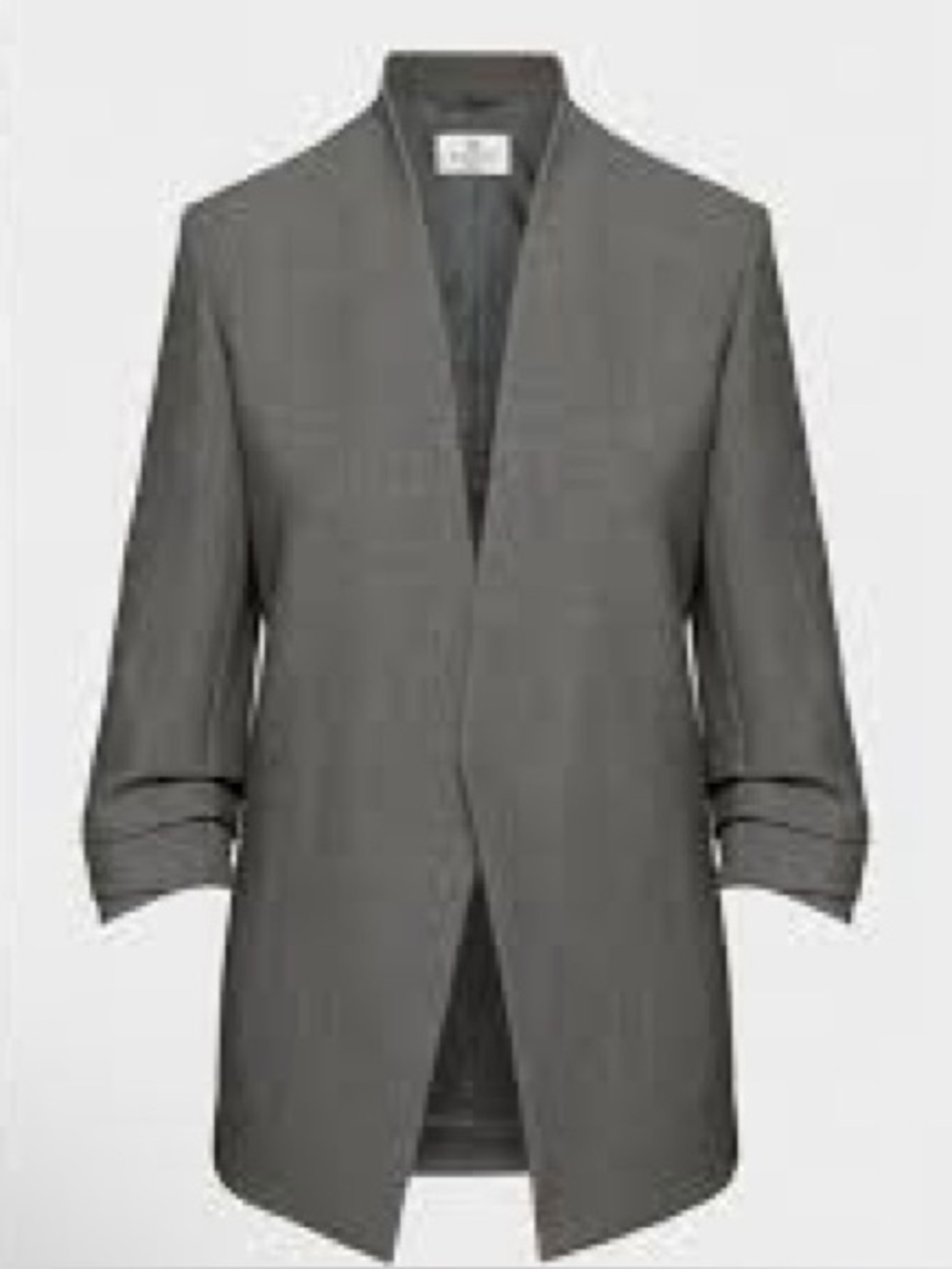 Aritzia Babaton Power Blazer dark grey colorway open front 3/4 sleeves Size 10 - Picture 2 of 16